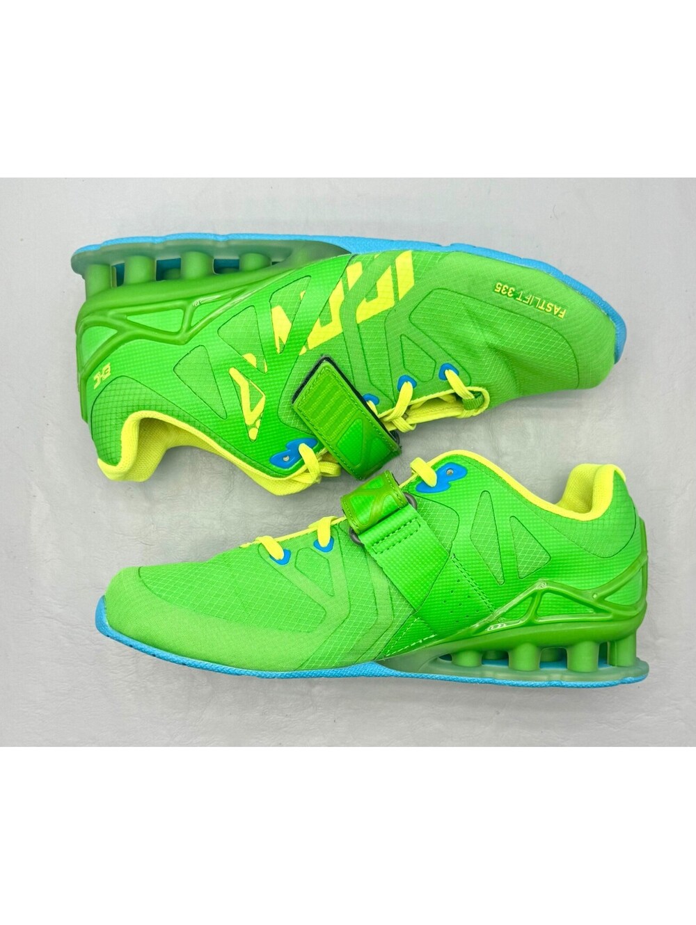 INOV-8 Fastlift 335 Green Yellow Power Weight Lifting Shoes Womens 8.5 Men 7